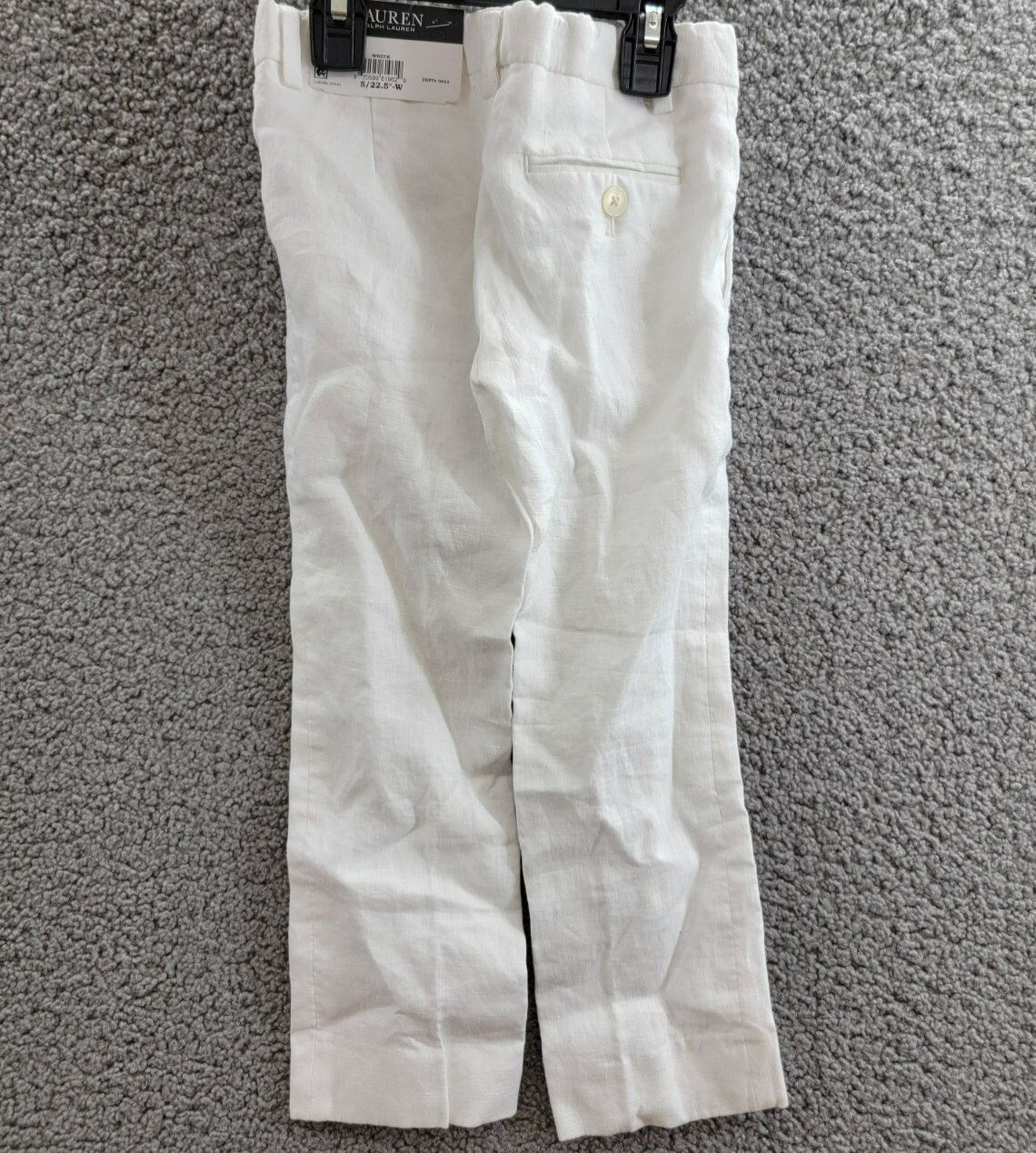 Lauren Ralph Lauren Straight Leg Linen Dress Pants Little Boys' 5/22.5'' White - Picture 12 of 17