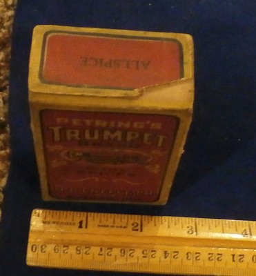PETRING'S TRUMPET BRAND ALLSPICE H P COFFEE CO IN BOX LITTLE ROUGH