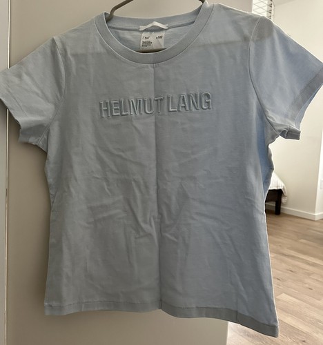 Helmut Lang Logo T-Shirt Blue Sz M | eBay