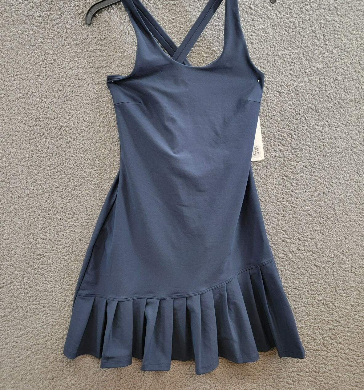 AQUA Athletic Pleat Hem Active Dress Women's M Myth Scoop Neck Crisscross Strap - Picture 2 of 13