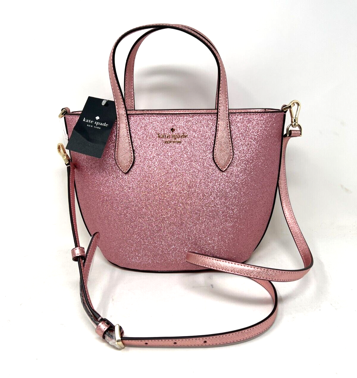Kate Spade グリッター ハンドバッグ Kate Spade Glitter Glimmer Small Zip Satchel Crossbody Bag