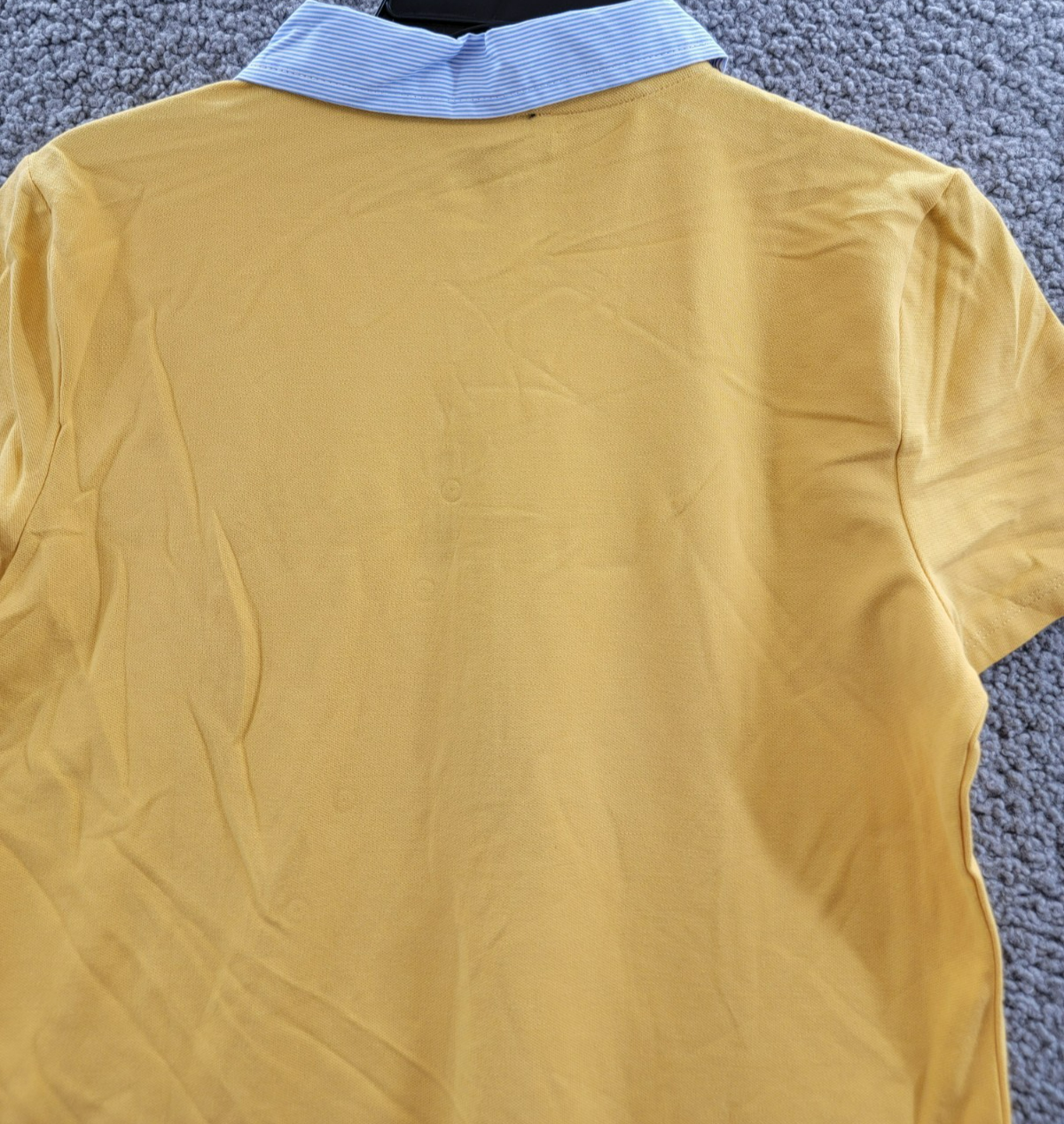 Tommy Hilfiger Striped-Collar Polo Shirt Women's S Deep Maize Short Sleeve - Picture 14 of 17