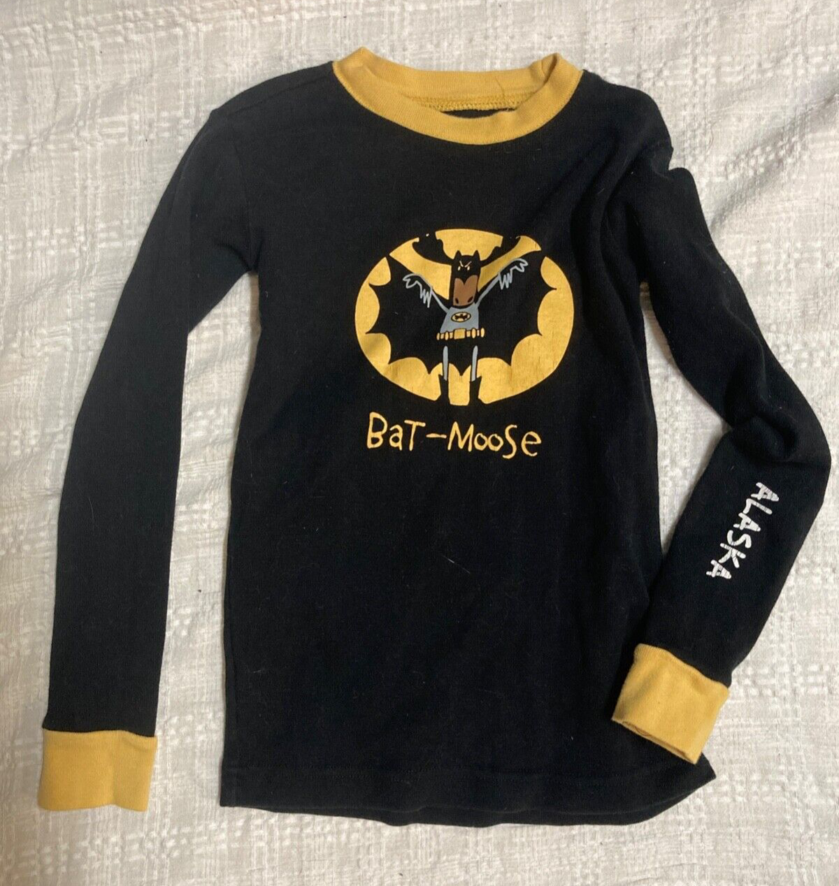 Lazy One PJ Pajama Shirt Knit Bat Moose Kid s Size 8 Long Sleeve Pullover eBay