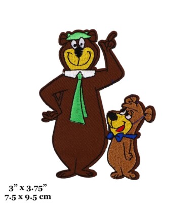 Yogi Bear And Boo Boo Bear Cartoon Characters Embroidered Iron On Patch