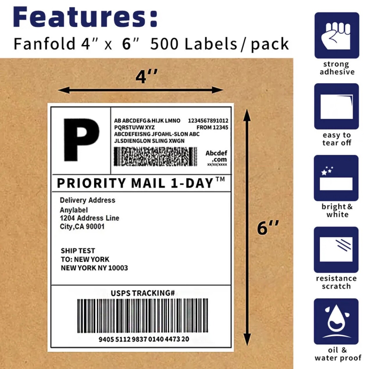 (300K) 50 CASES BULK Labels 4x6 Direct Thermal Fanfold - UPS Shipping Labels LOT