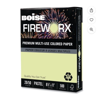 Garden Springs Green Boise Fireworx 20/50 lb Premium Paper 1 Ream 500 Sheets
