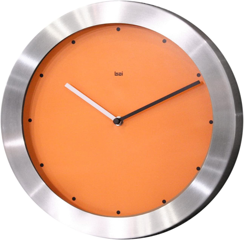 Bai Brushed Aluminum Wall Clock, Signature Orange - 784.SO
