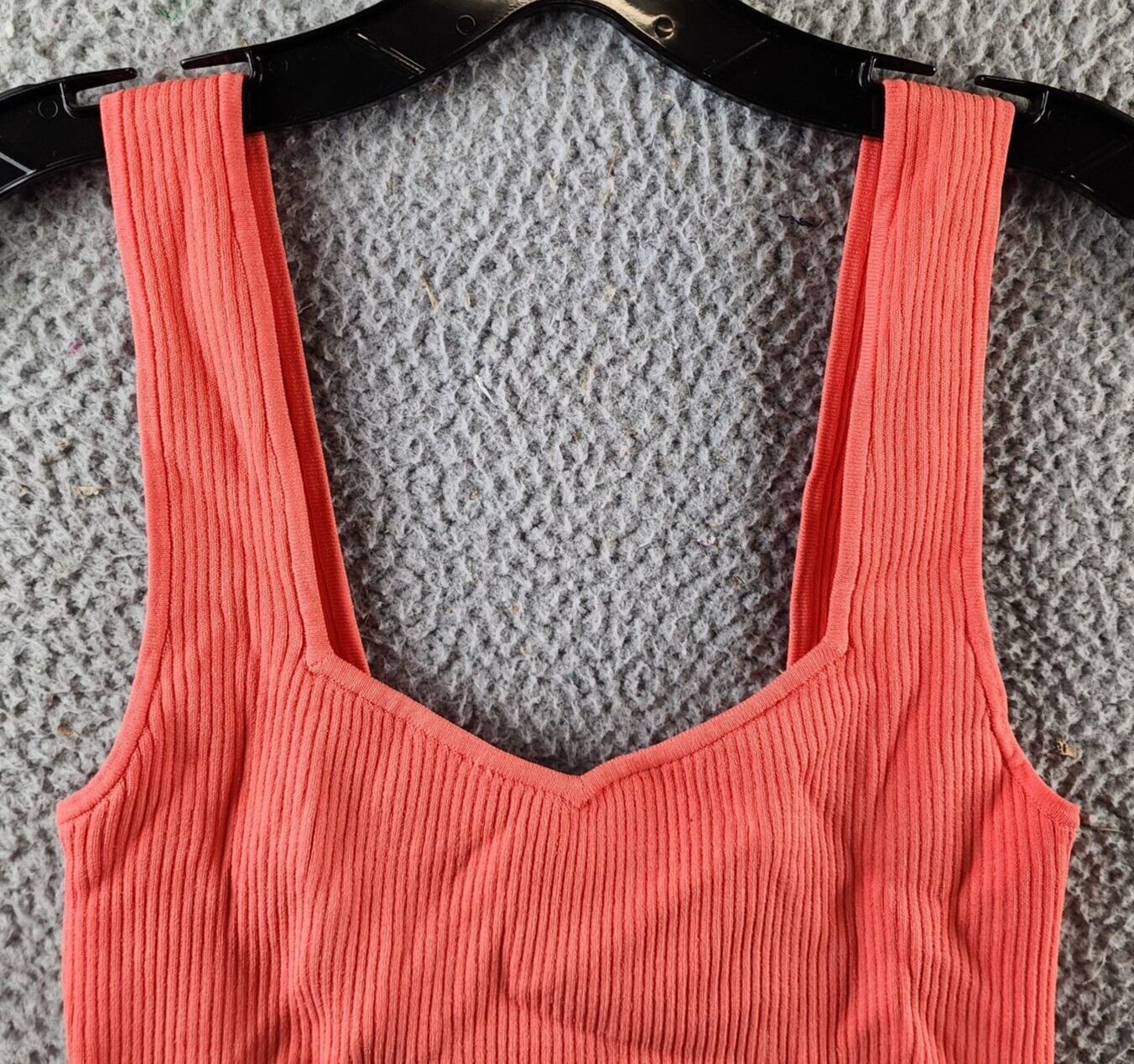 rag & bone Asher Ribbed Viscose Tank Top Women's M Coral Sleeveless Pullover~ - Picture 3 of 14