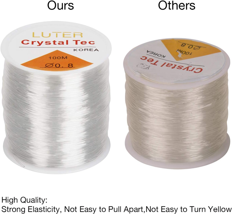 328ft 0.8 mm Clear Bead Cord Crystal Elastic Stretchy Bracelet String for Jewelr