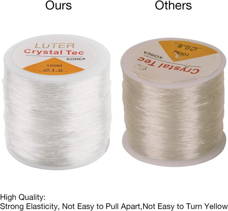 1mm Clear Bead Cord Crystal Elastic Stretchy Bracelet String for Jewelry Making