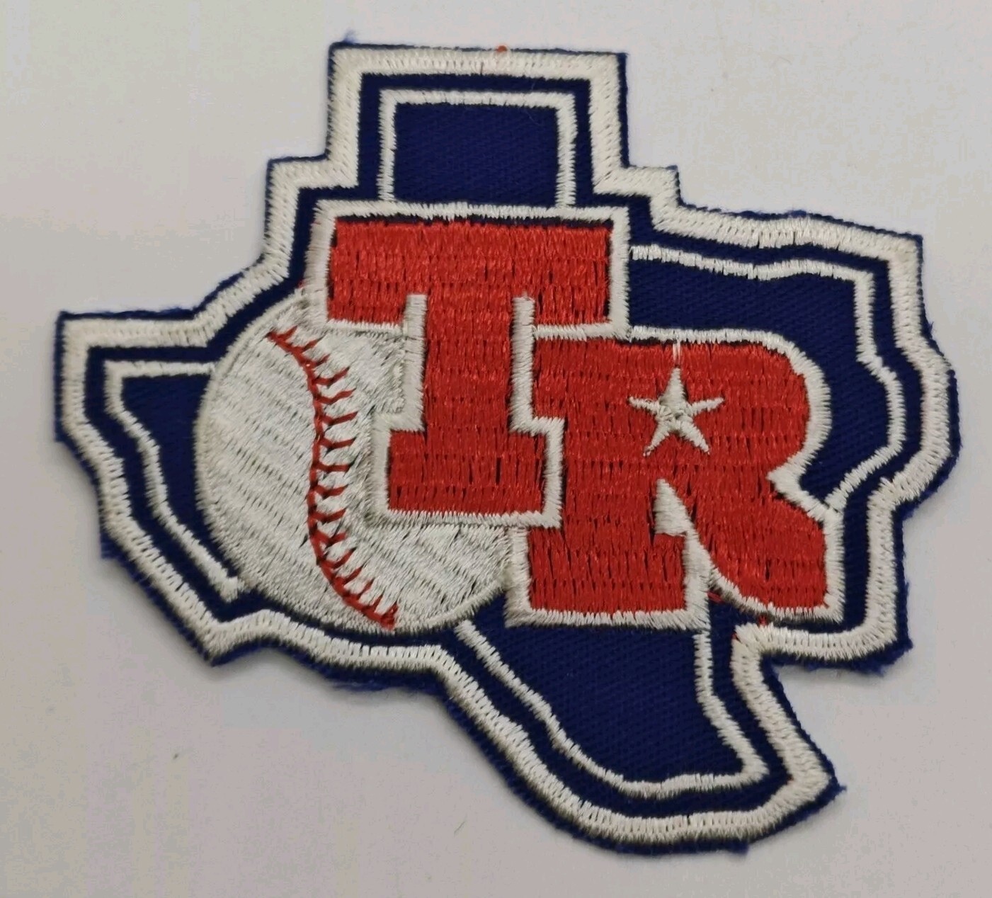 Vintage Texas Rangers Iron On Embroidered 1980s 3.5" Texas Logo Patch