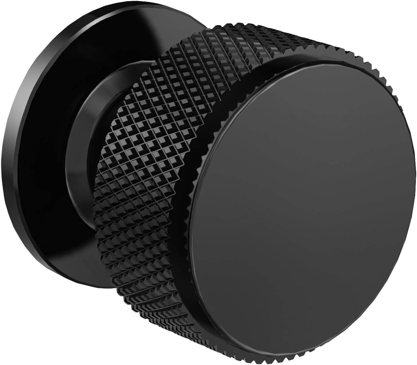 FURNIWARE Pack of 10 Cabinet Knobs Knurled Cupboard Drawer Knobs - Matt Black