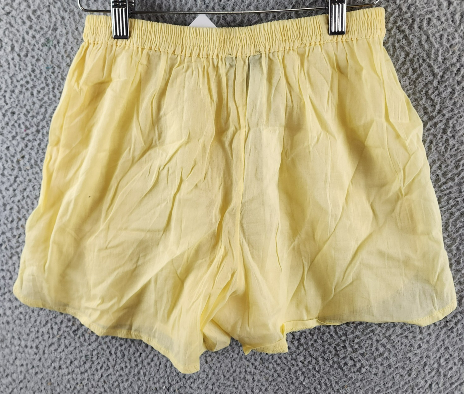 AQUA Pull On Shorts Women's Large Yellow Solid Side Pockets Elastic Waistband - Picture 11 of 13