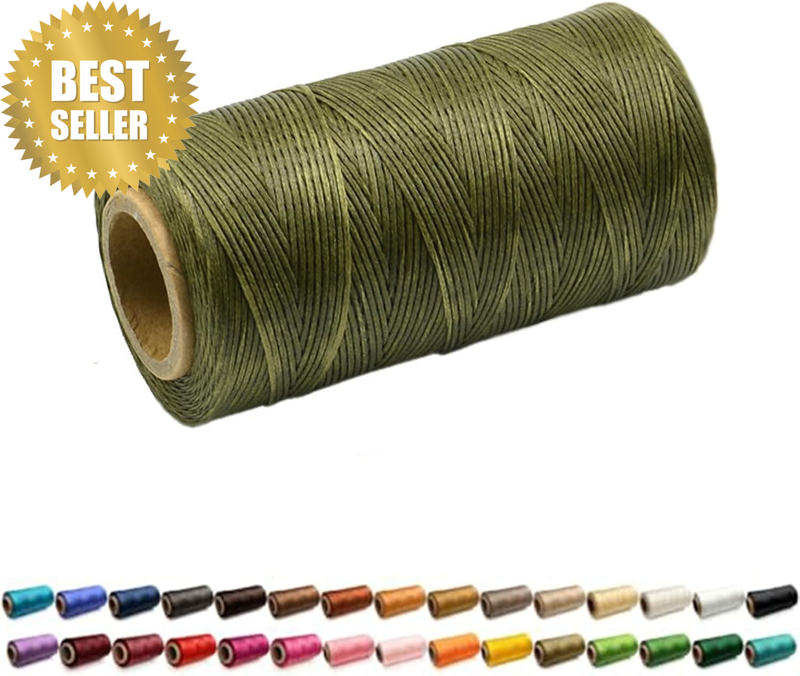 Flat Waxed Thread for Leather Sewing Wax String Polyester Cord Craft Stitching B