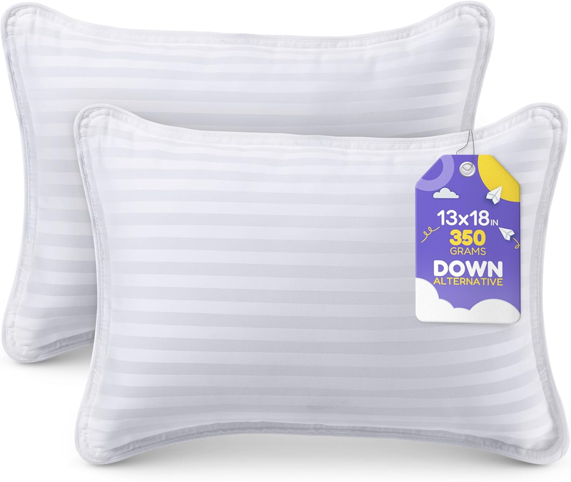 Toddler Pillow (White, 2 Pack), 13x18 Toddler Pillows for Sleeping, Soft and Bre