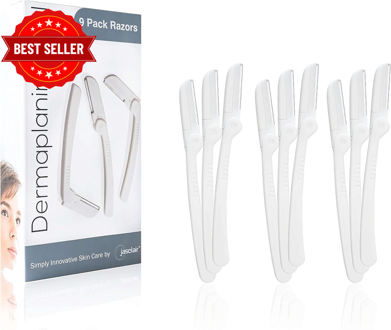Facial Hair Remover for Women - Dermaplaning Face & Brow Razor, 9 Count