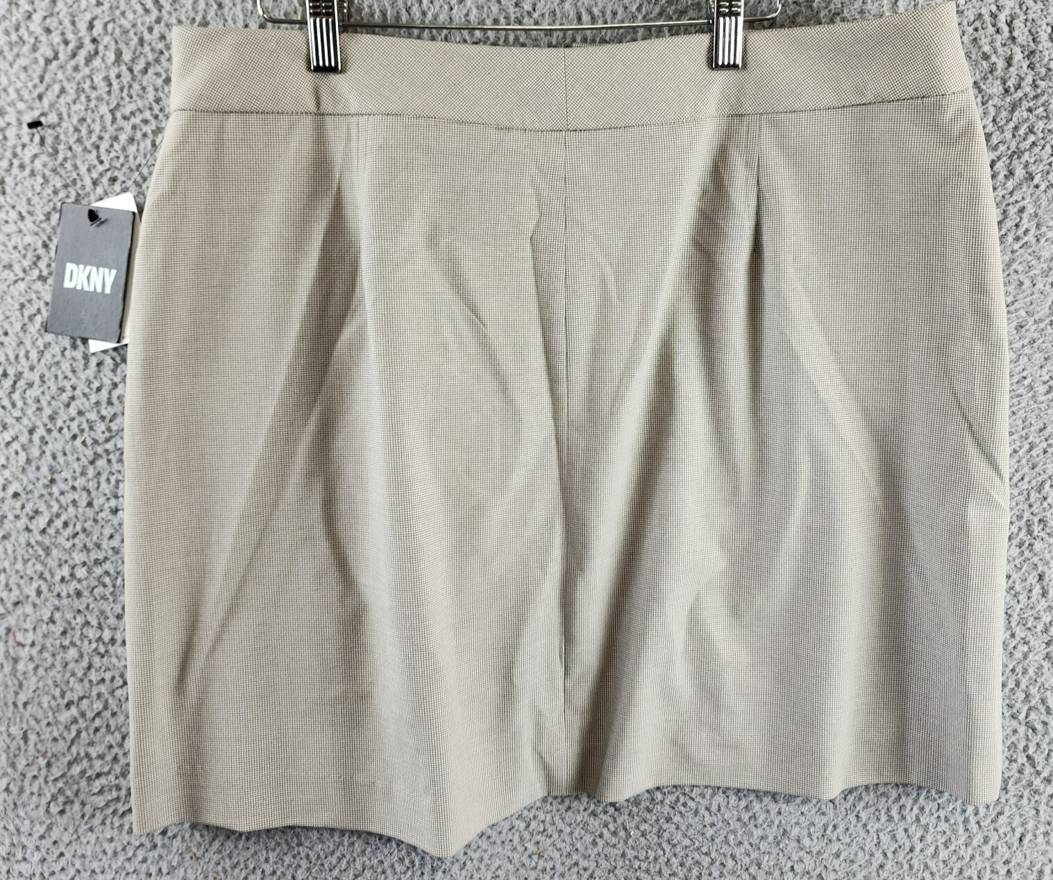 DKNY Zip-Front Slant-Pocket Mini Skirt Women's 16 Light Fatigue/White Hook & Bar - Picture 11 of 13