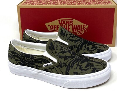 VANS Classic Slip On Shoes Low Top Khaki Canvas Men s Size Sneakers VN0A5AO80FI