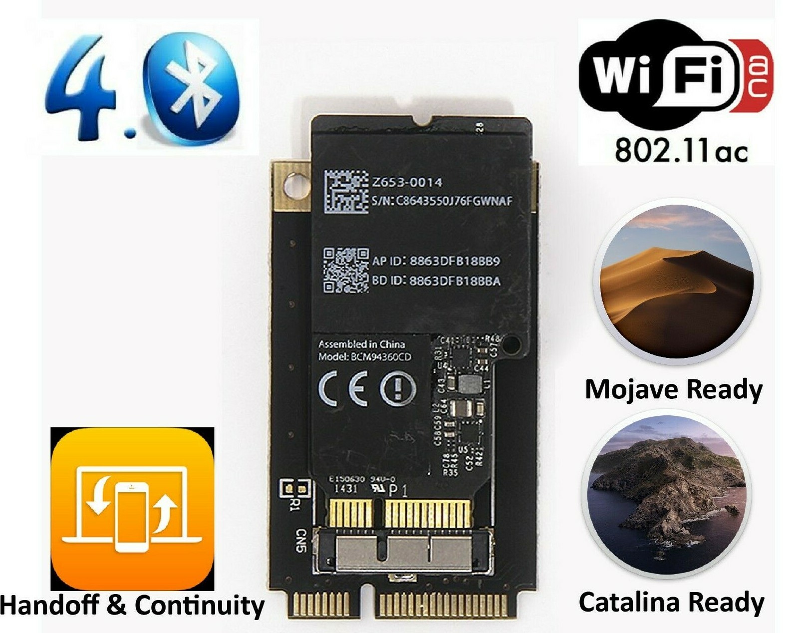 Apple Mac Pro 4,1 5,1 WiFI 802.11ac BT 4.0 Adapter Upgrade Apple Mac Pro 4,1 5,1 WiFI 802.11ac BT 4.0 Adapter Upgrade