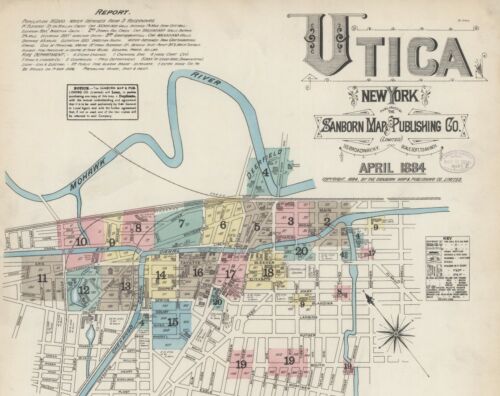 Utica, NY Sanborn Map©~sheets ~148 maps high resolution PDF format on CD
