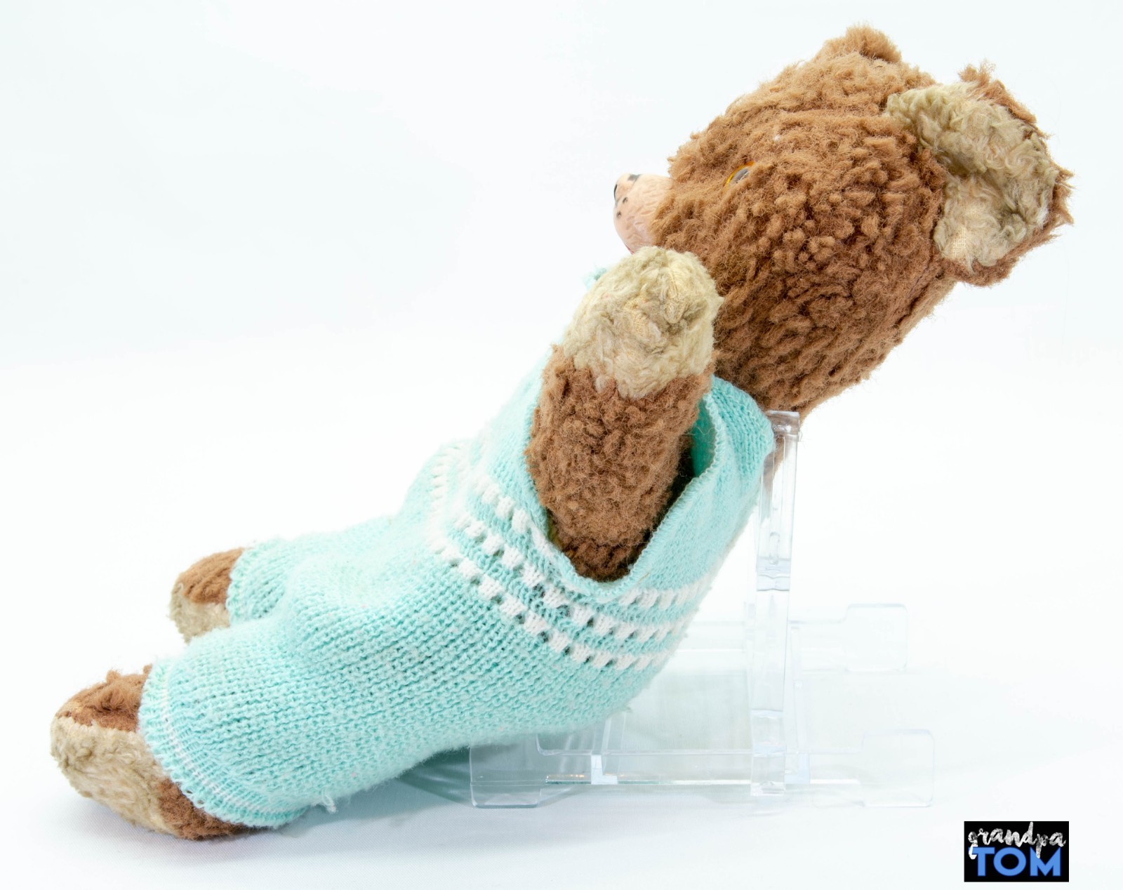 Antique Cinnamon Mohair Teddy Bear Button Eyes Straw Rubber Nose