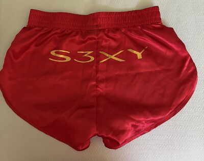 Tesla Sexy S3XY Short Shorts Red Limited Edition Elon Musk Size Large Authentic