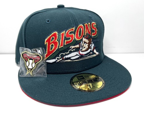【AILES JAPAN】59FIFTY Buffalo Bisons New Era 59Fifty Buffalo Bison￼ Green Fitted Hat-Red UV-7 1
