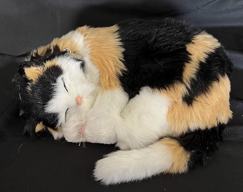 Perfect Petzzz Calico Cat Stuffed Toy Sleeping Breathing Realistic Cat Pet
