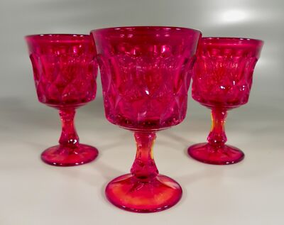 Noritake PERSPECTIVE Ruby Red Wine Glass Goblet (s) LOT OF 3