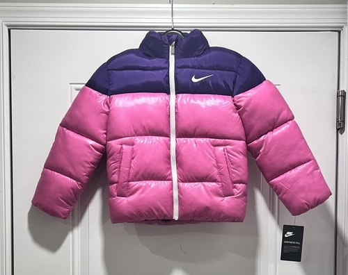 NWT Nike Puffer Jacket Girls Sz 4 Pink Purple Full Zip