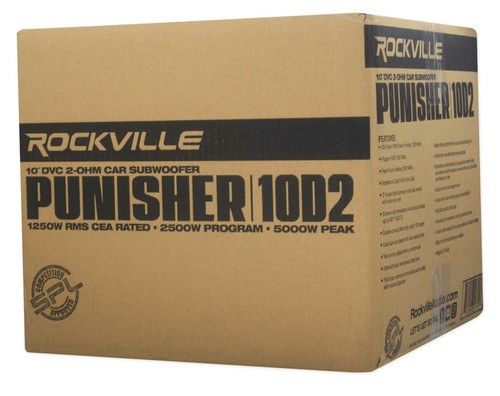 Rockville Punisher 10D2 10" 5000w Peak Competition Car Audio Subwoofer 1250w RMS