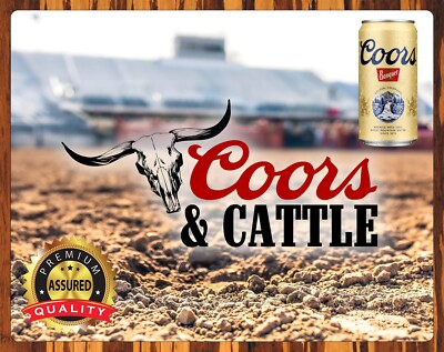Coors Beer - Coors & Cattle - QTY 3 - Metal Sign 11 x 14