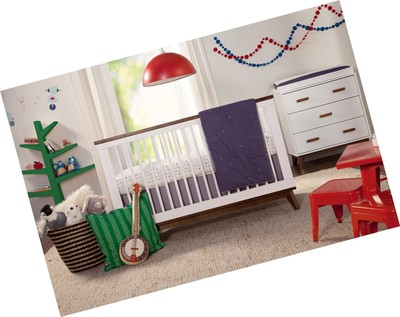 Babyletto Scoot 3-in-1 Convertible Crib with Toddler Bed Conversion Kit, Whit...