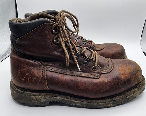 Red Wing 2263 Mens Size 8.5D VTG USA Steel Toe Brown Leather Western Work Boots