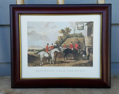 Returning From The Hunt English Hunt Scene 1 1/4'' Dark Cherry Gold Lip Frame 