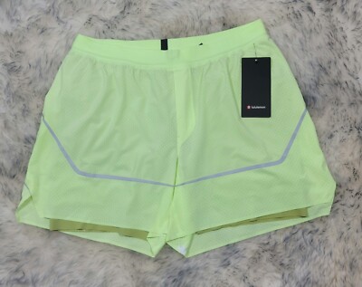 NWT LULULEMON MEN'S SURGE SHORT 6'' LINED PERFORATED XXL $88 SHARP GREEN