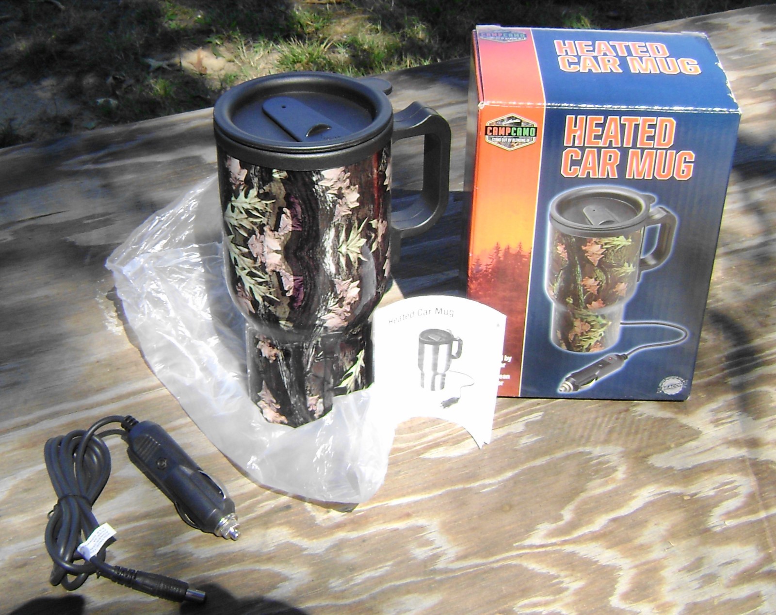 Camouflage 12V Car Portable Heated Travel Mug Cup Plug Heater Coffee 13 oz.