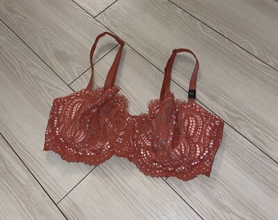 Victorias Secret Dream Angels Push Up Without Padding Bra Lace UW 32DD Rust New