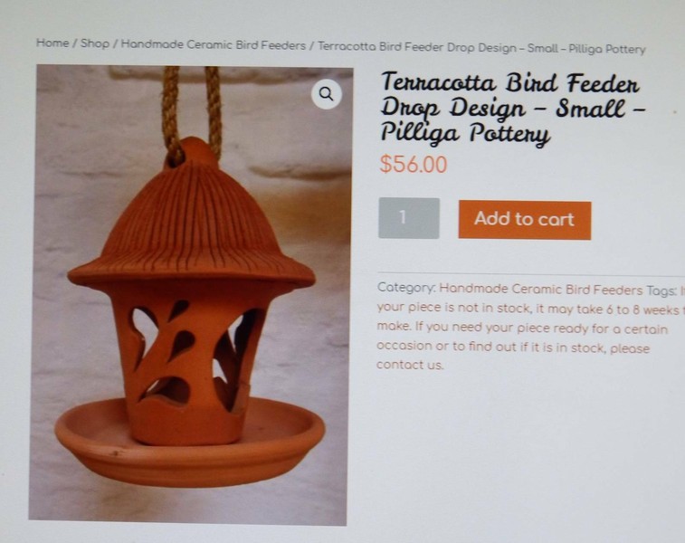 Bird Bath Terracotta Hanging Bird Feeder Heritage Pottery Aust