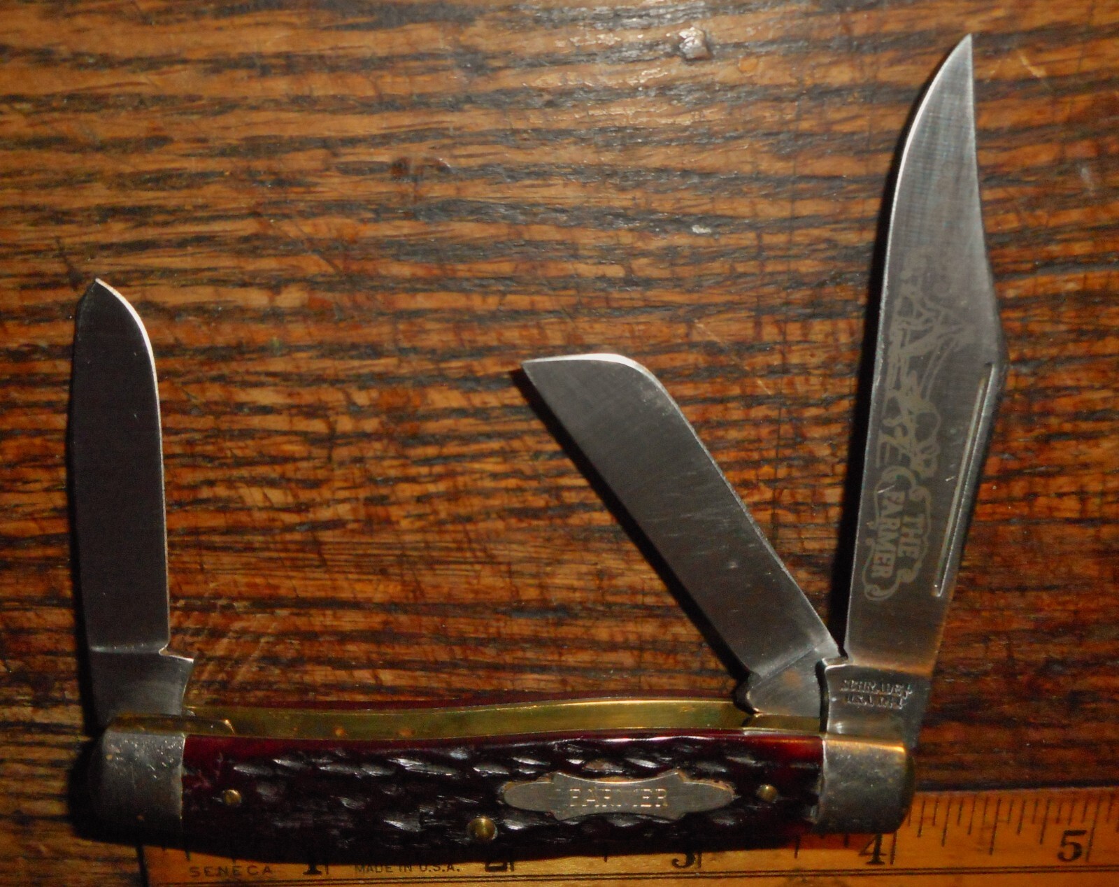 SCHRADE USA STOCKMAN ( THE FARMER) TM-1  POCKET KNIFE ( NO BOX)