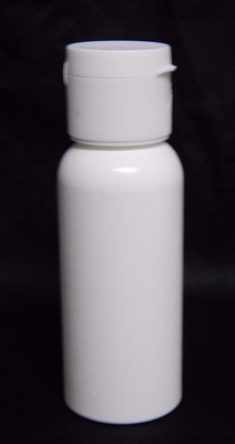 2 oz White Plastic Bottles with Flip Top Caps total of Six NEW