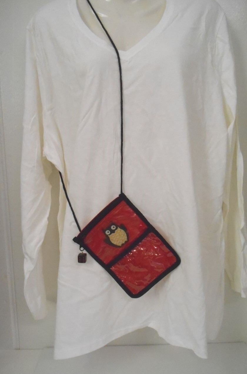 New~Red Nylon Zip Pouch w/52