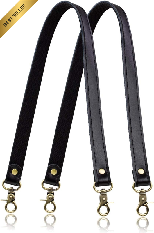Genuine Leather Purse Strap Sewing Canvas Replacement Handbag Shoulder Bag 2 Pcs