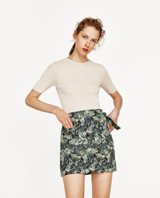 SO CUTE! Zara JACQUARD SKIRT-ref 2889/745-mini skirt with
