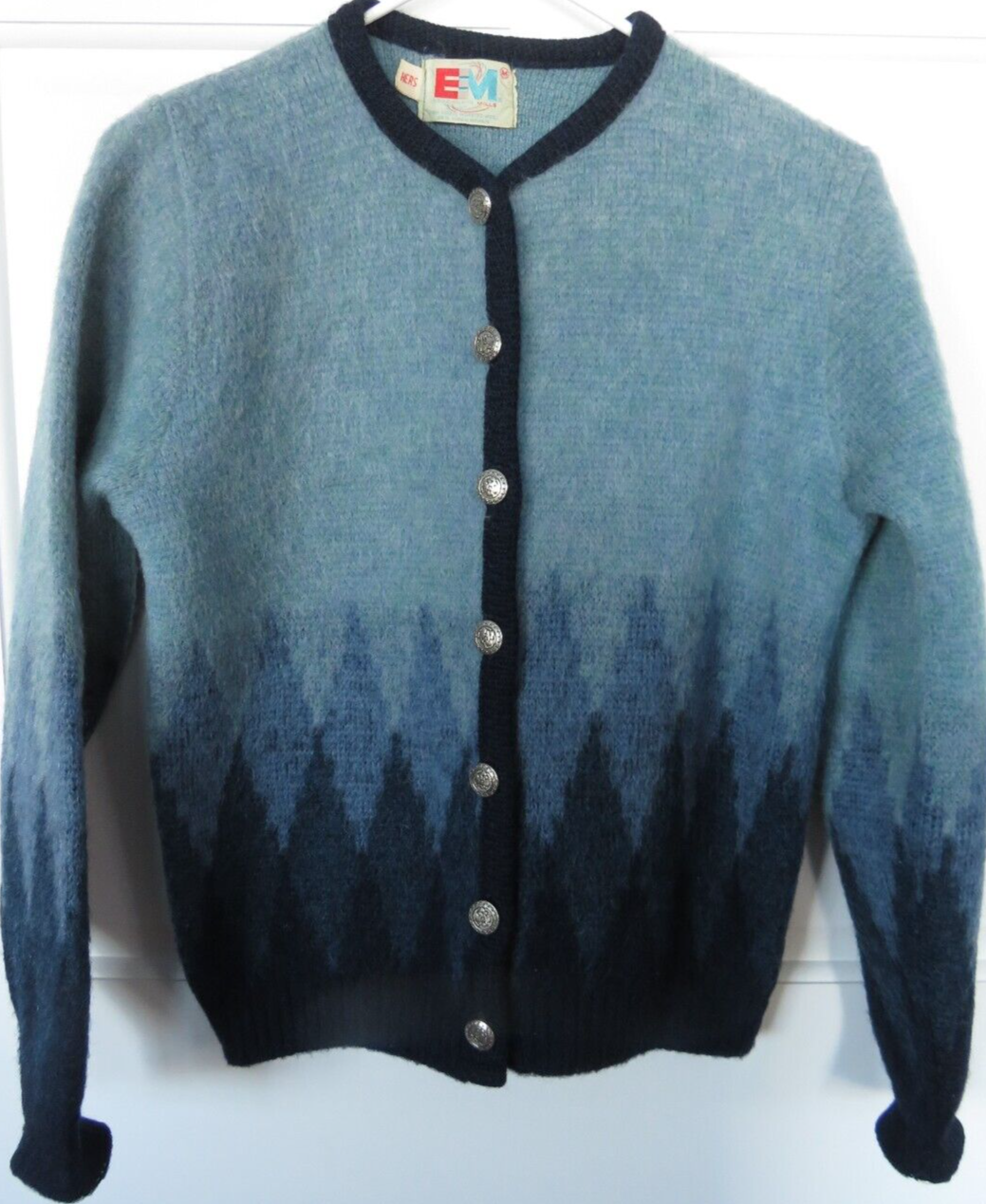 【美品】NEONSIGN mohair cardigan ブルー Mサイズ 美品】NEONSIGN mohair cardigan ブルー Mサイズ