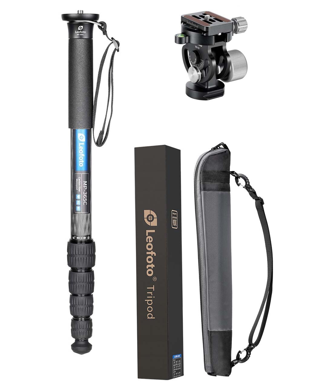 Leofoto 一脚Mo-365c Leofoto MP Series Carbon Fiber Monopod + VH-10S Two Way Tilt