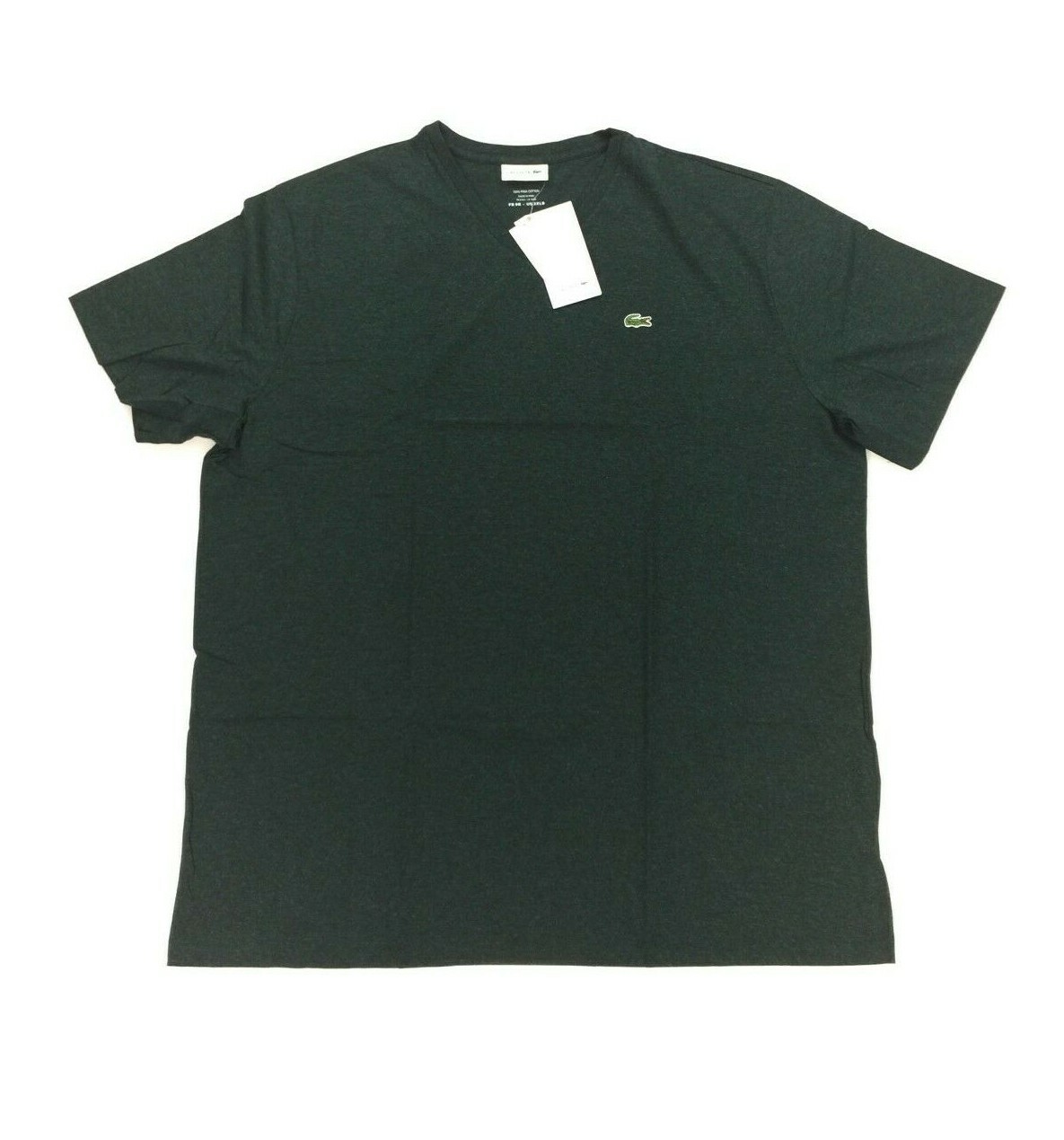 

Новая хлопковая мужская футболка Lacoste с v-образным вырезом Pima и коротким рукавом, большая и высокая, зеленая, 2XLB, Зеленый