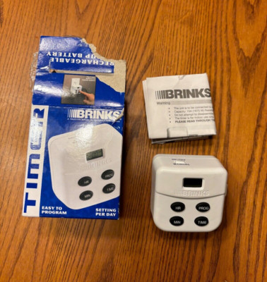 Brinks 500W Security Programmable Single Outlet Digital Timer Model 44-1010
