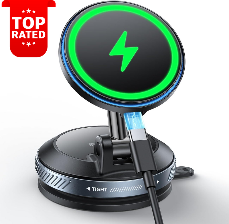15W Magnetic Car Charger Mount Strong Suction Phone Holder iPhone 17 16 15 14 13
