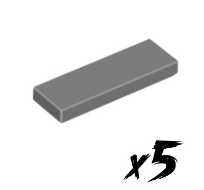 5x LEGO 63864   1x3 Tile   Fliese   dunkelgrau   Dark Bluish Gray